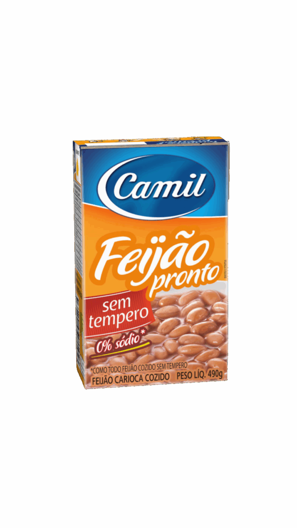 Camil Feijao Carioca Pronto sem Tempero 490g